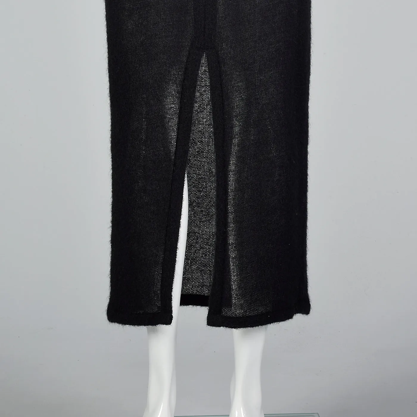 1990s Sheer Knit Wool Pencil Skirt