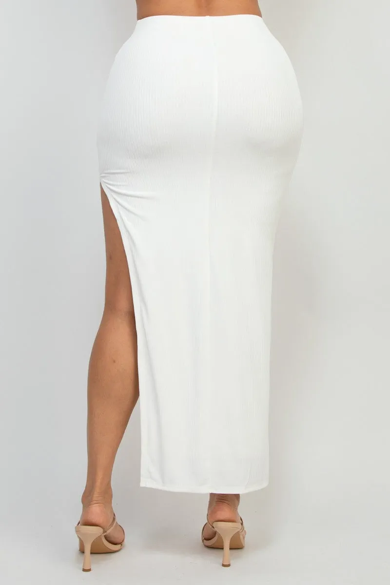 2pc set-Twist Crop Top & Maxi Skirt