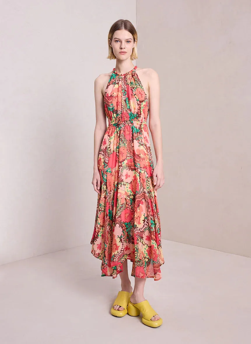 A.L.C. - Ellie Silk Midi Dress - Bronze/Agave Multicolor