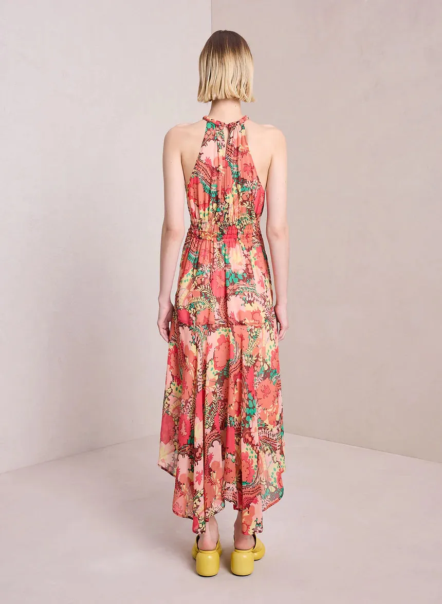 A.L.C. - Ellie Silk Midi Dress - Bronze/Agave Multicolor