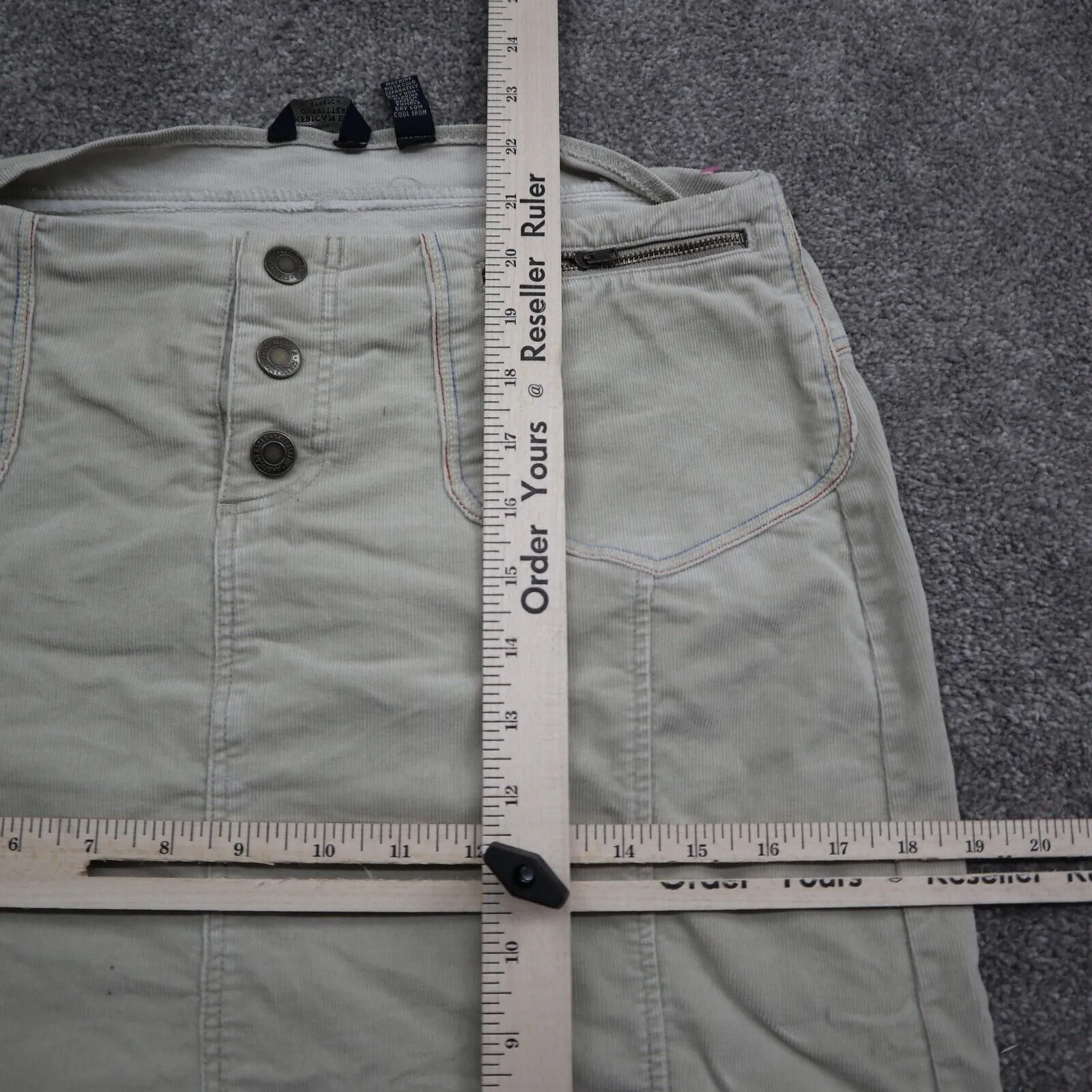 American Eagle Women Stretch Straight & Pencil Skirts Front Pockets Khaki Size 6