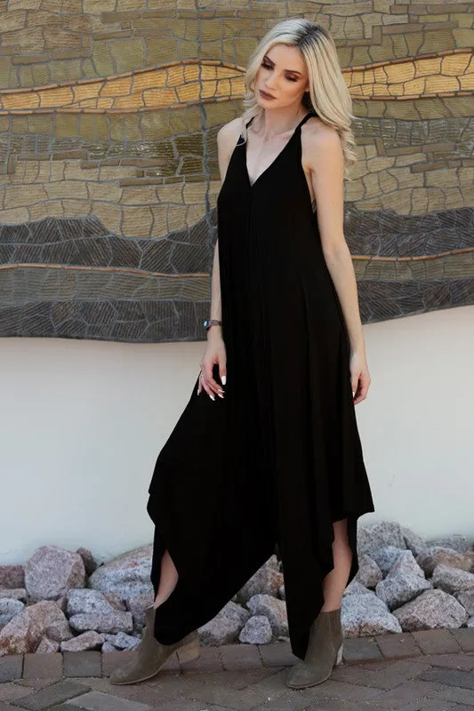 Angie Black Knit Harem Jumpsuit
