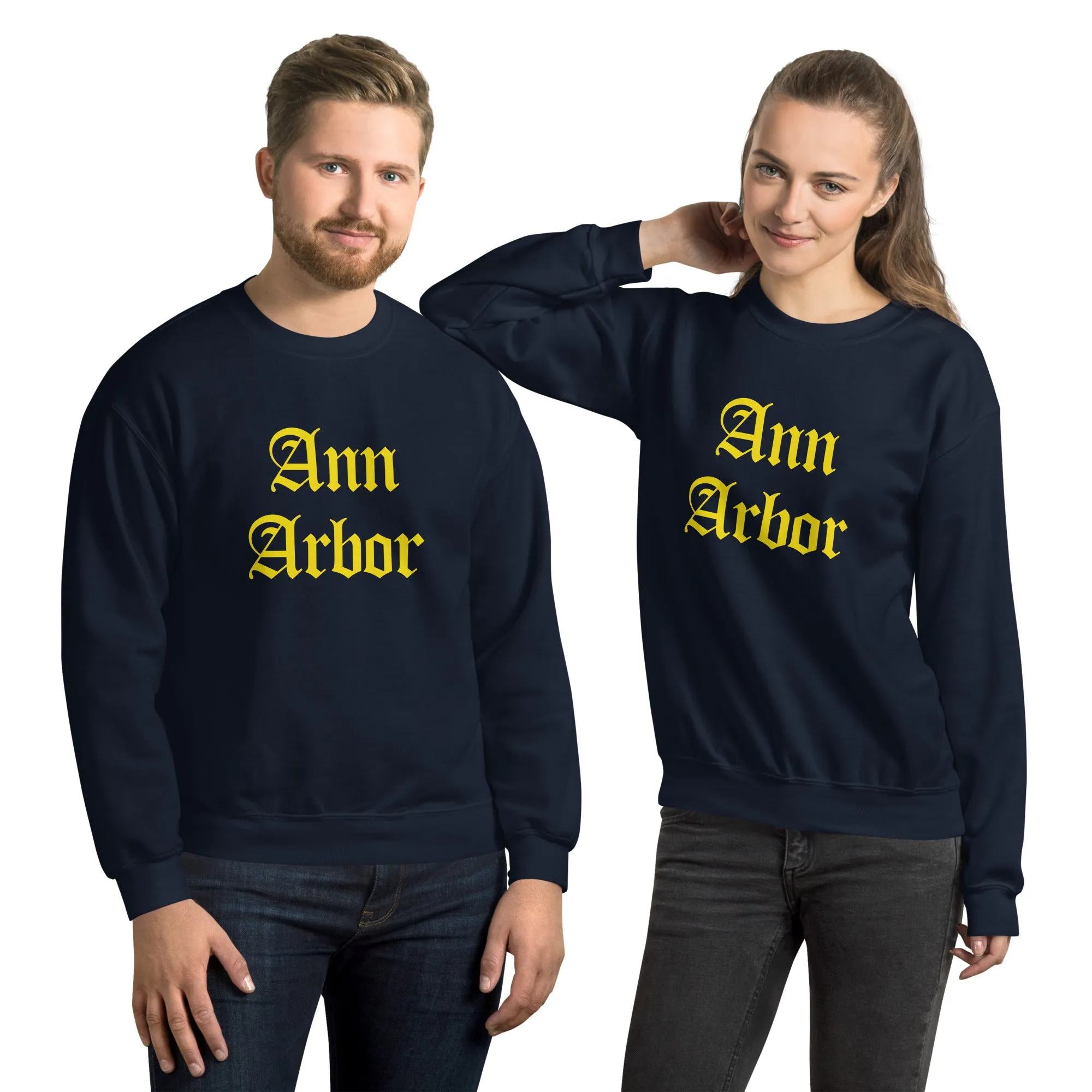 Ann Arbor Michigan Old English Script Sweatshirt