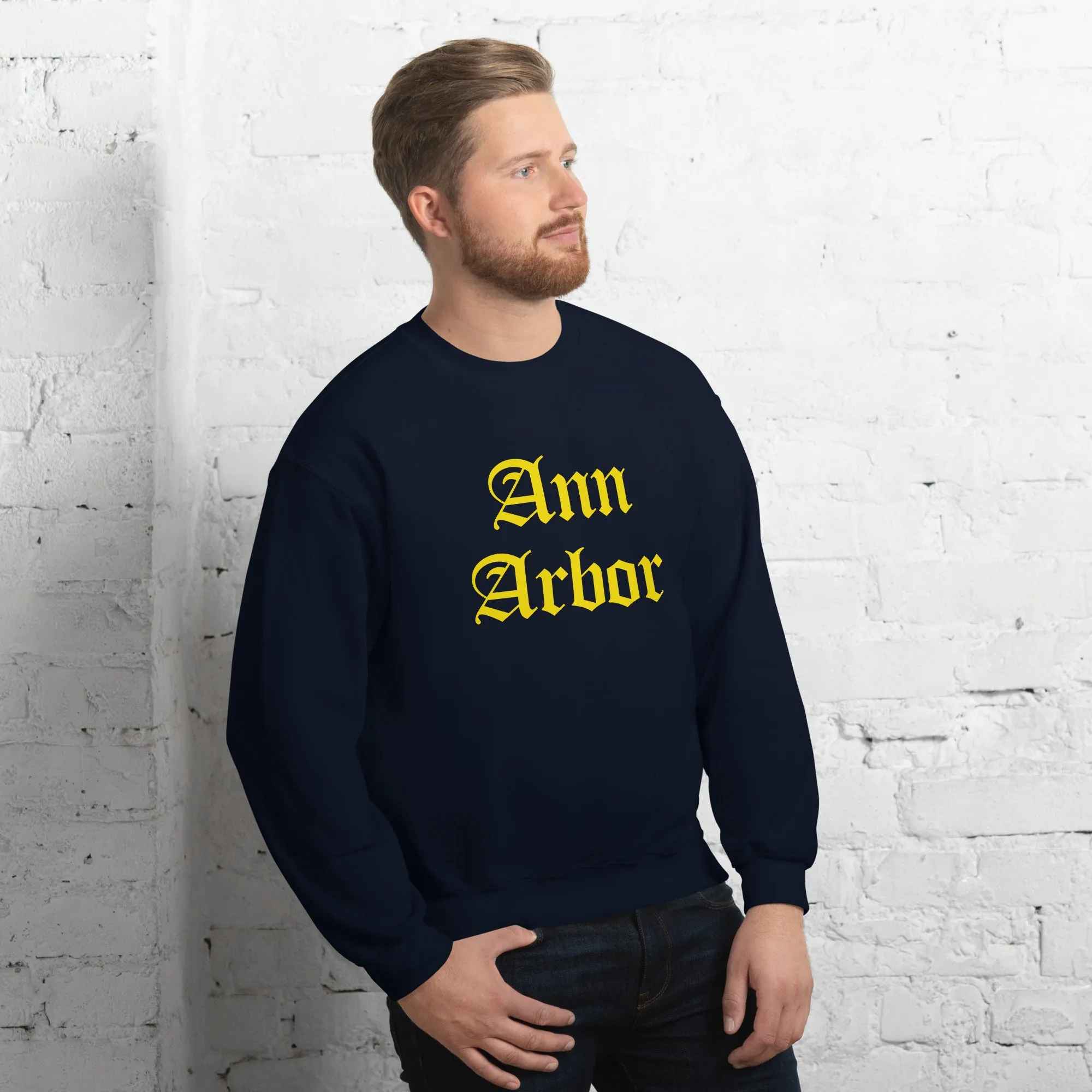 Ann Arbor Michigan Old English Script Sweatshirt