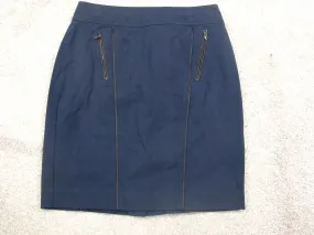 Ann Taylor Womens Straight & Pencil Skirts Flat Font Pull on Blue Size 4