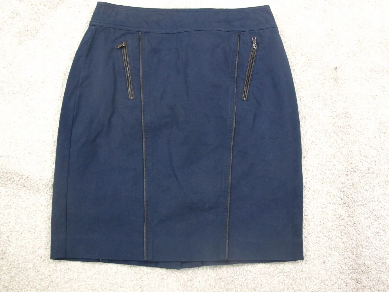 Ann Taylor Womens Straight & Pencil Skirts Flat Font Pull on Blue Size 4