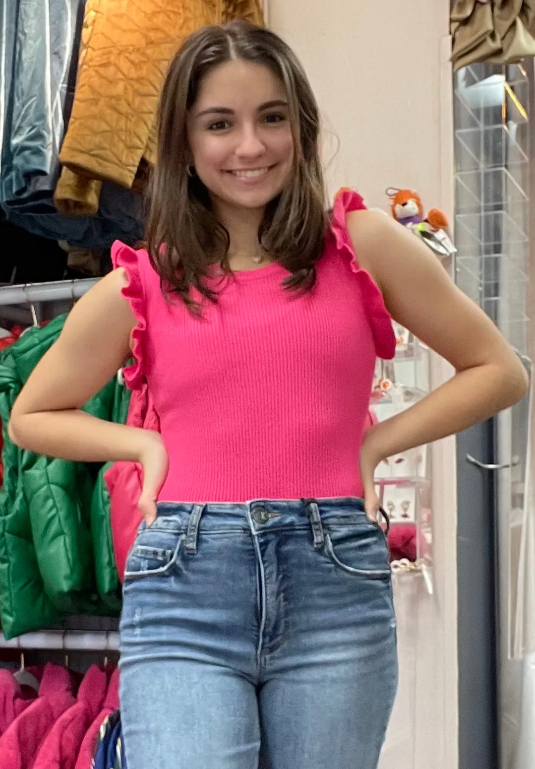 Apparel- The Workshop Knit Ruffle Sleeve Top