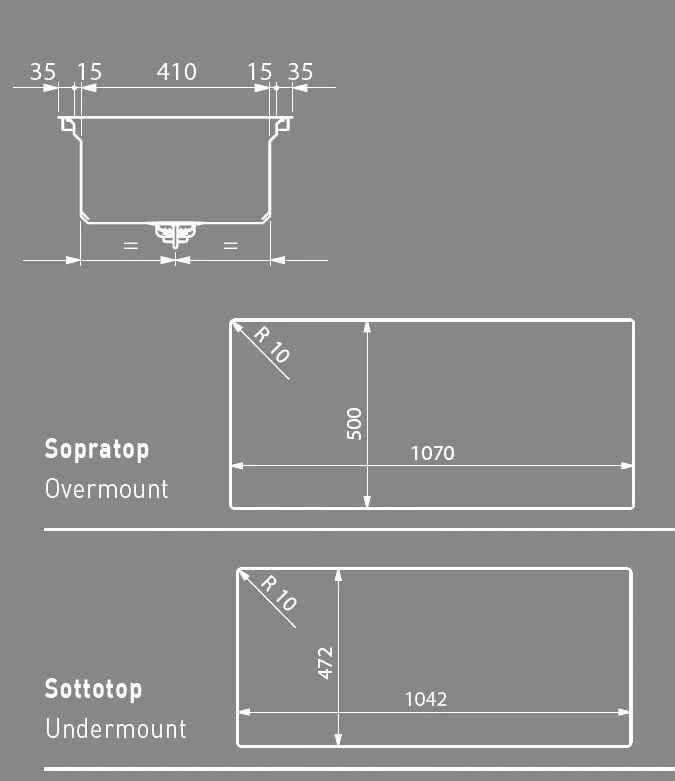 Artinox Layer BRL 104, top or undermount multi-level sink