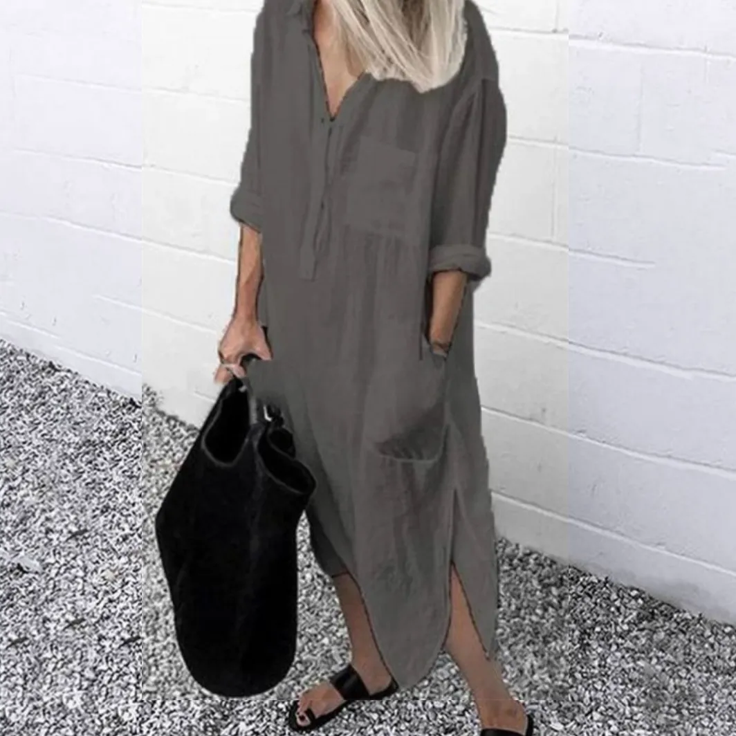 Arya Washed Cotton Casual Shirt Dress