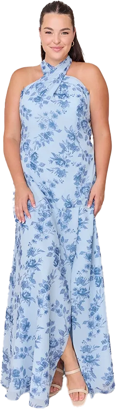 Athena Chiffon Floral Print Dress | Made To Order