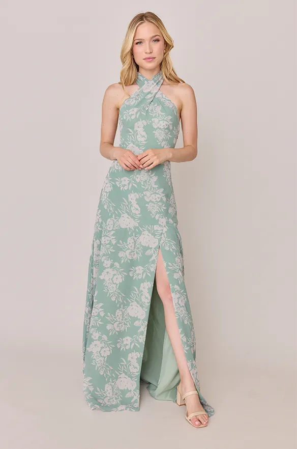 Athena Chiffon Floral Print Dress | Made To Order