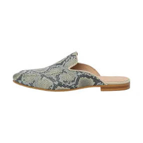 BARBARA slip-on mule - snake light blue