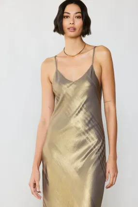Bias Cami Metallic Dress