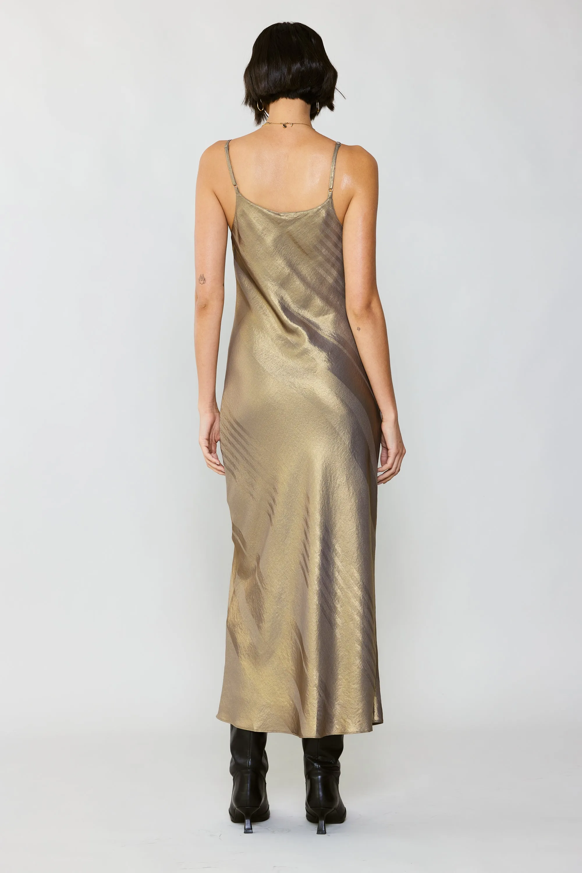 Bias Cami Metallic Dress