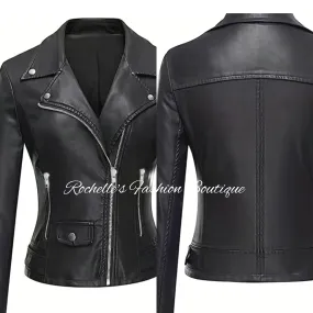 Black Biker Leather Jacket