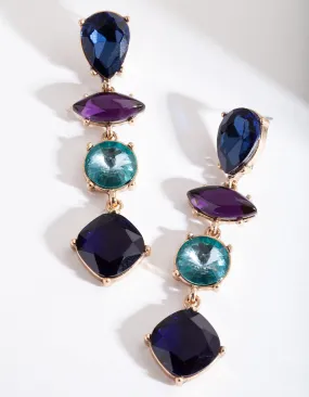Blue Green Chunky Stone Earring