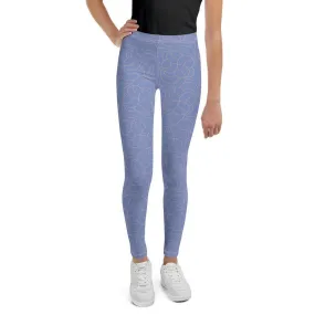 Blue Patterned Youth Leggings