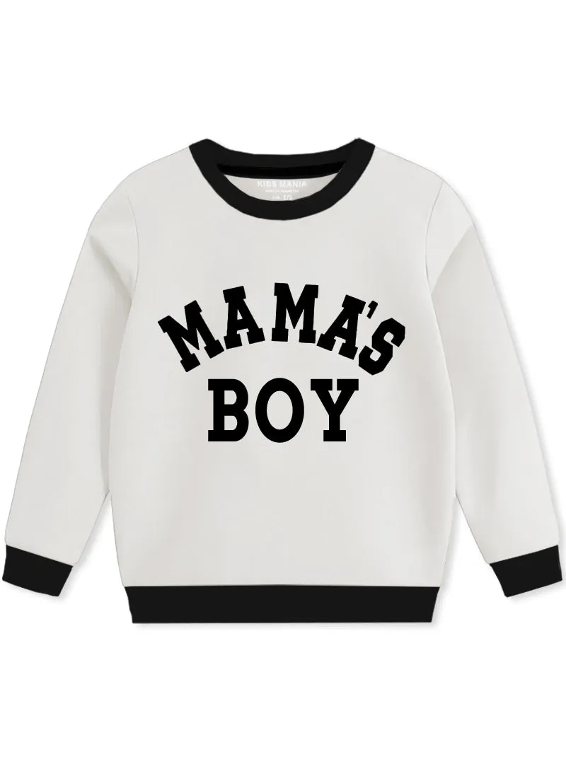 Boys Warm Fleece Sweatshirt - Mama's Boys - 2