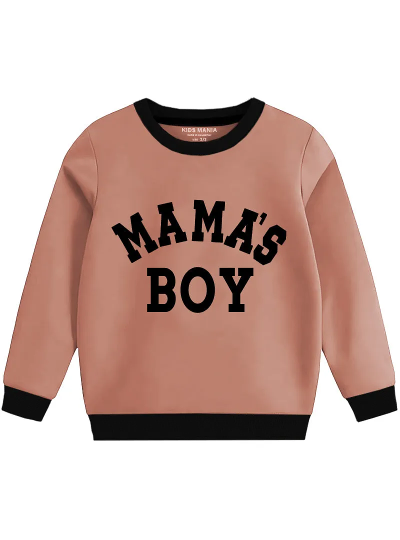 Boys Warm Fleece Sweatshirt - Mama's Boys - 2