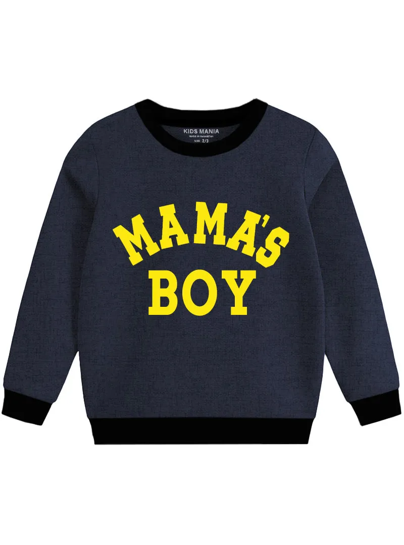 Boys Warm Fleece Sweatshirt - Mama's Boys - 2