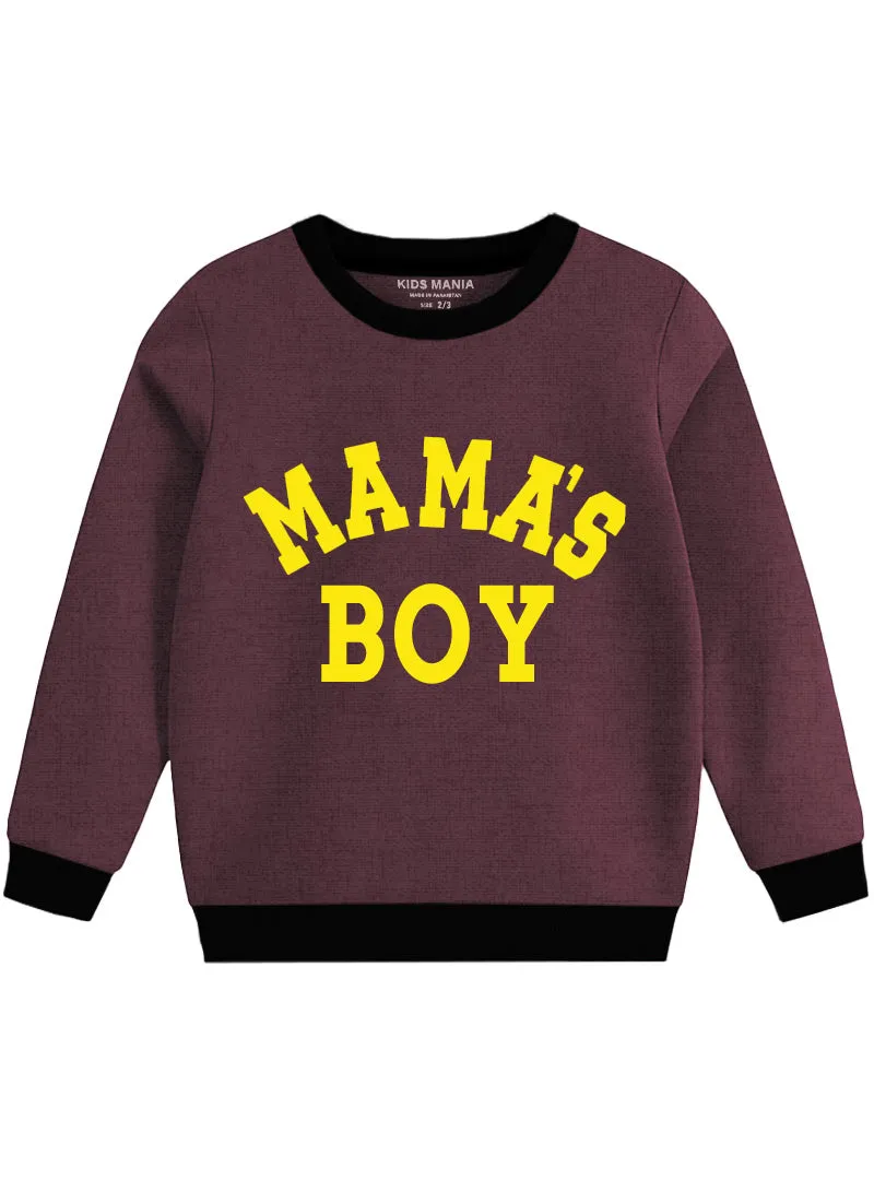 Boys Warm Fleece Sweatshirt - Mama's Boys - 2