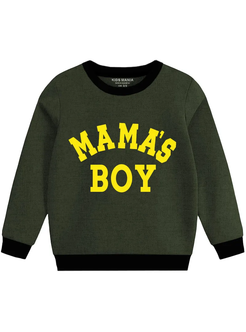 Boys Warm Fleece Sweatshirt - Mama's Boys - 2