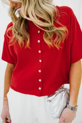 Brantley Knit Top - Red