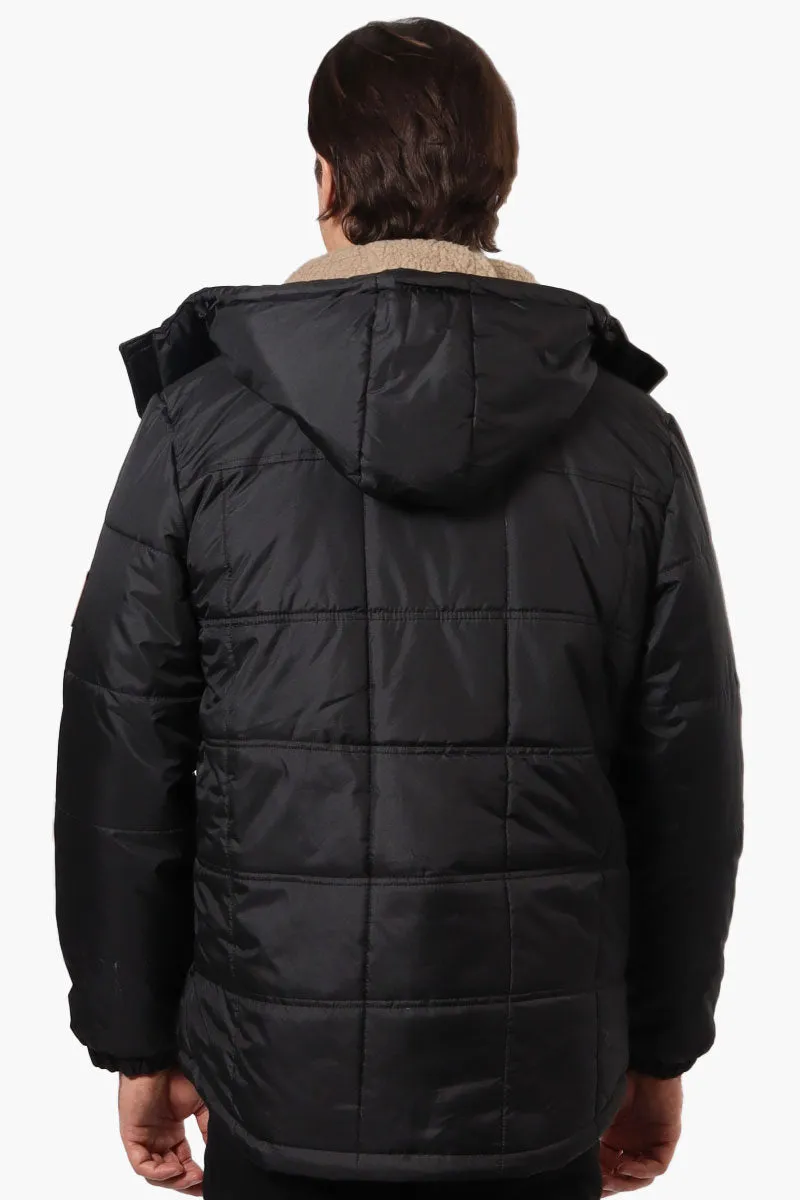 Canada Work Gear 4 Pocket Sherpa Lined Hood Bomber Jacket - Black