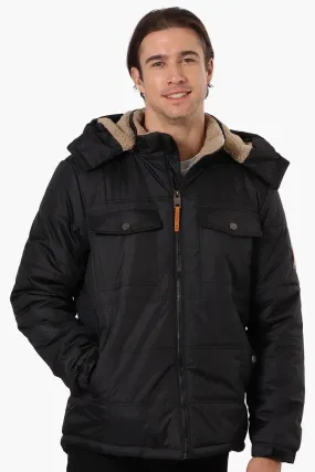 Canada Work Gear 4 Pocket Sherpa Lined Hood Bomber Jacket - Black