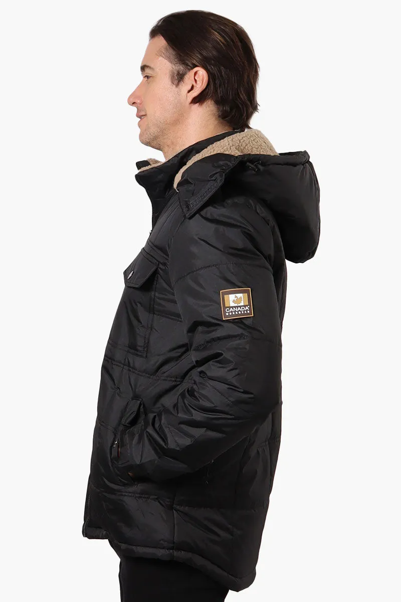 Canada Work Gear 4 Pocket Sherpa Lined Hood Bomber Jacket - Black