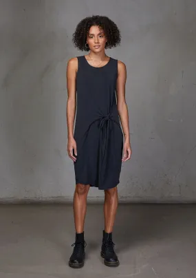 Casual Sleeveless Wrap Front Midi Dress