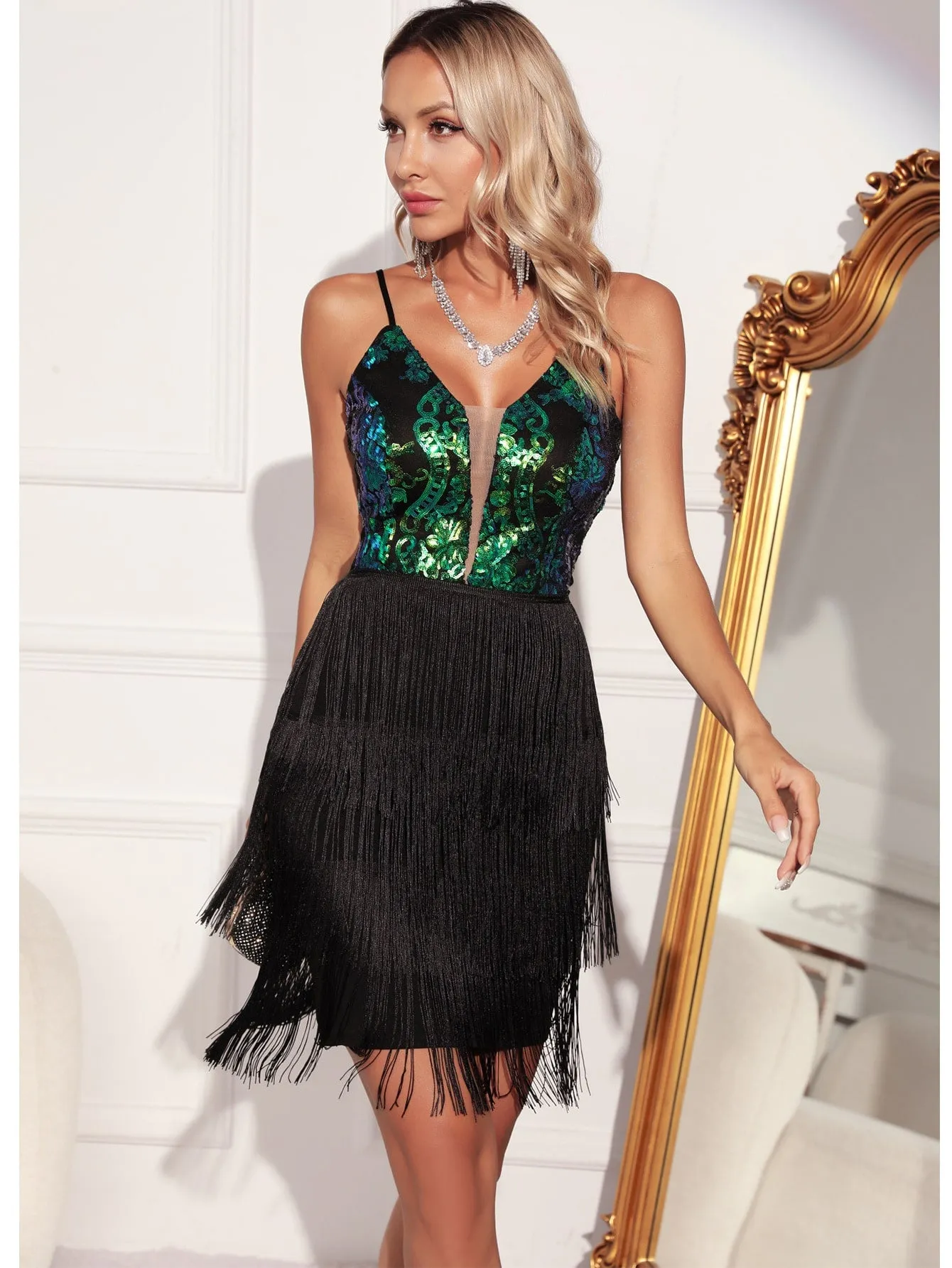 Classic Tassel Sequin Dress