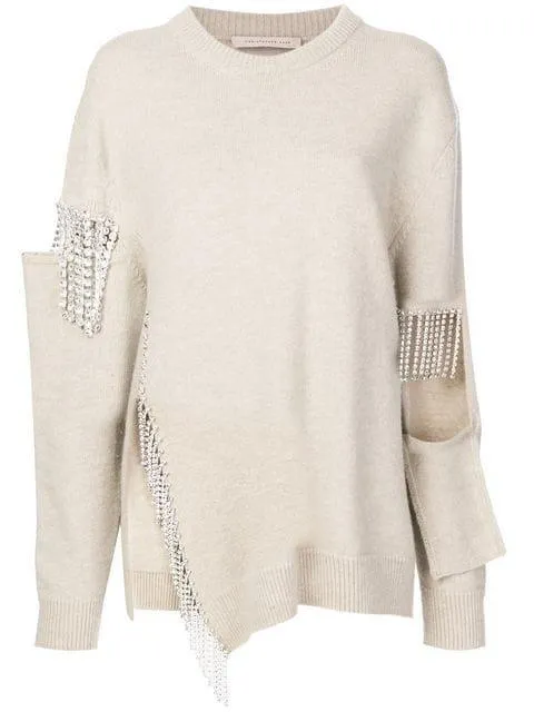 Crystal Cut Out Knit Jumper