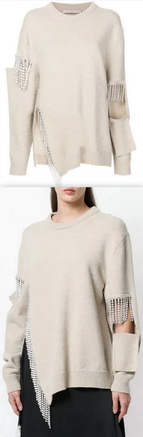 Crystal Cut Out Knit Jumper