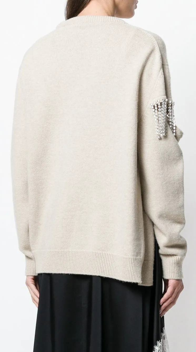 Crystal Cut Out Knit Jumper