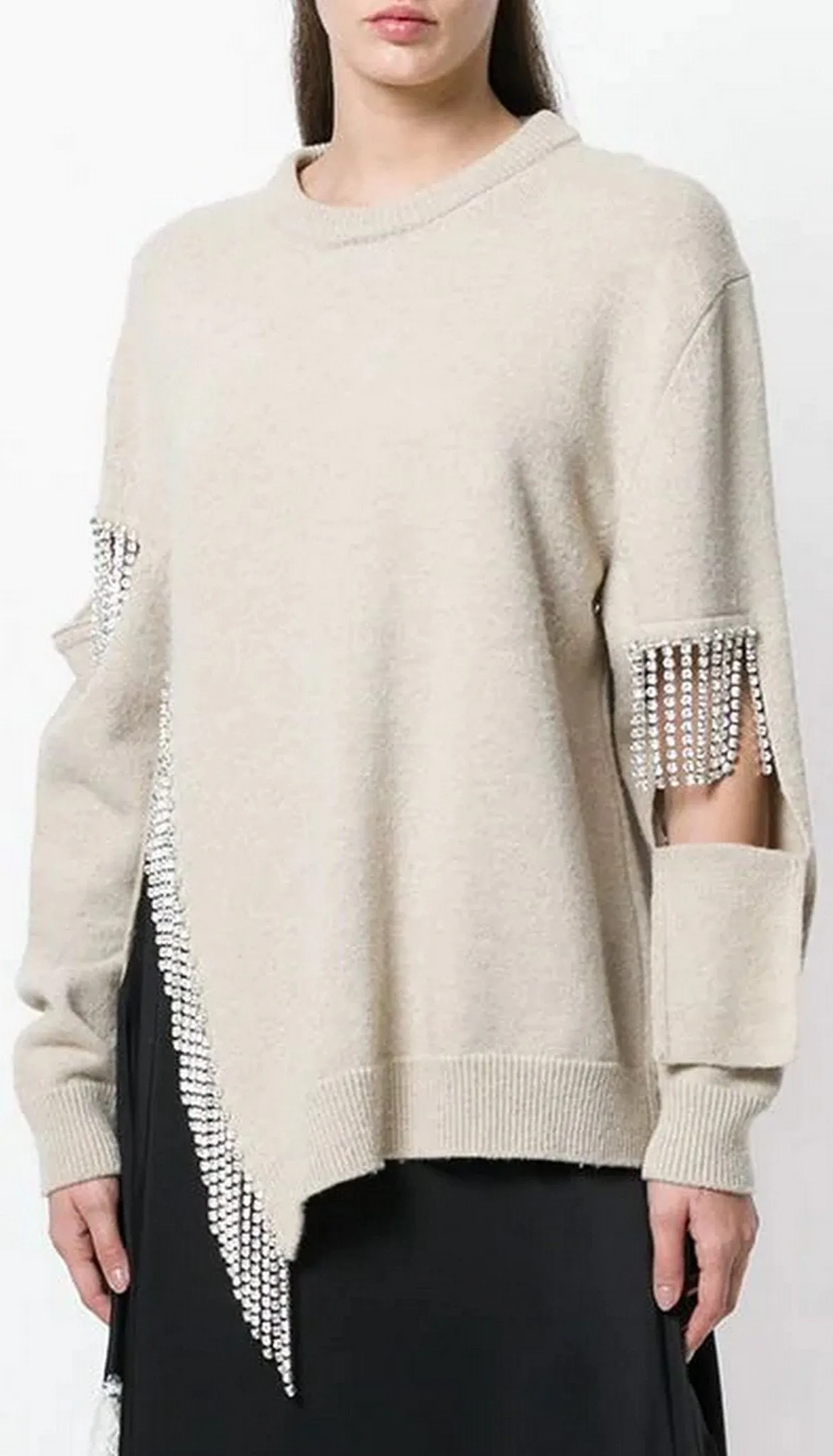 Crystal Cut Out Knit Jumper