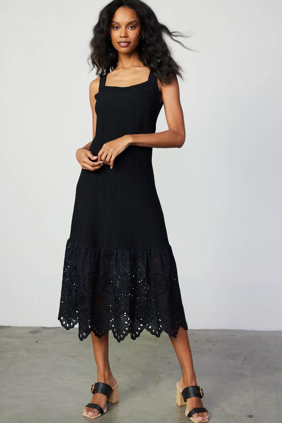 Current Air Sleeveless Square Neck Sweater Dress