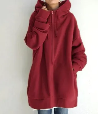 Dameshoodie met ritssluiting voor herfst/winter