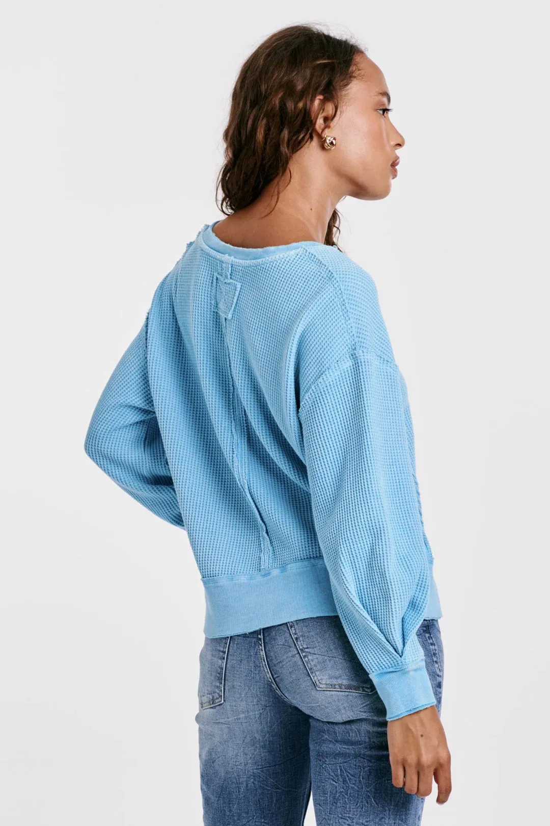 DEAR JOHN V-Neck ZYRA Waffle Knit Top