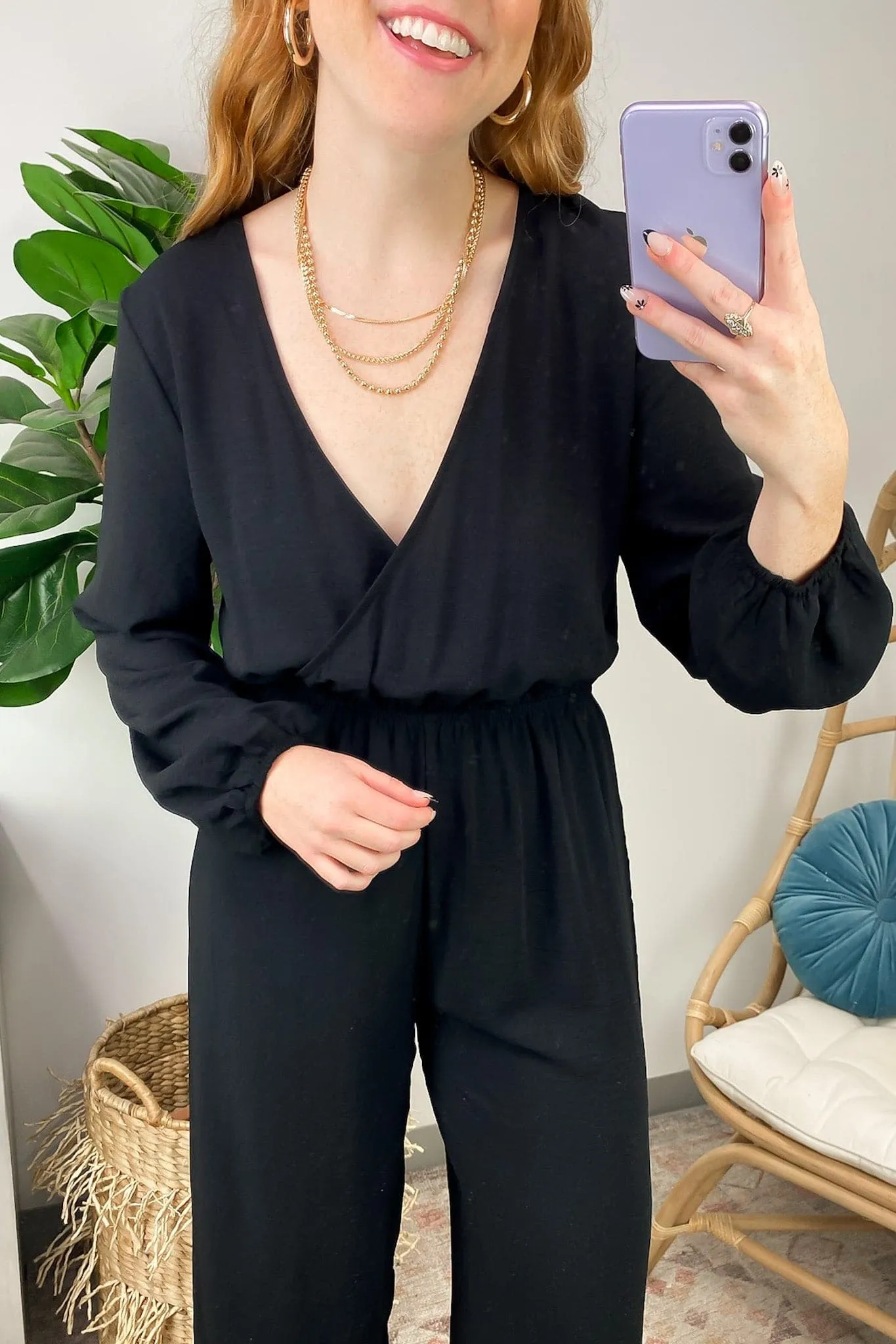 Divine Muse Wide Leg Surplice Jumpsuit - FINAL SALE
