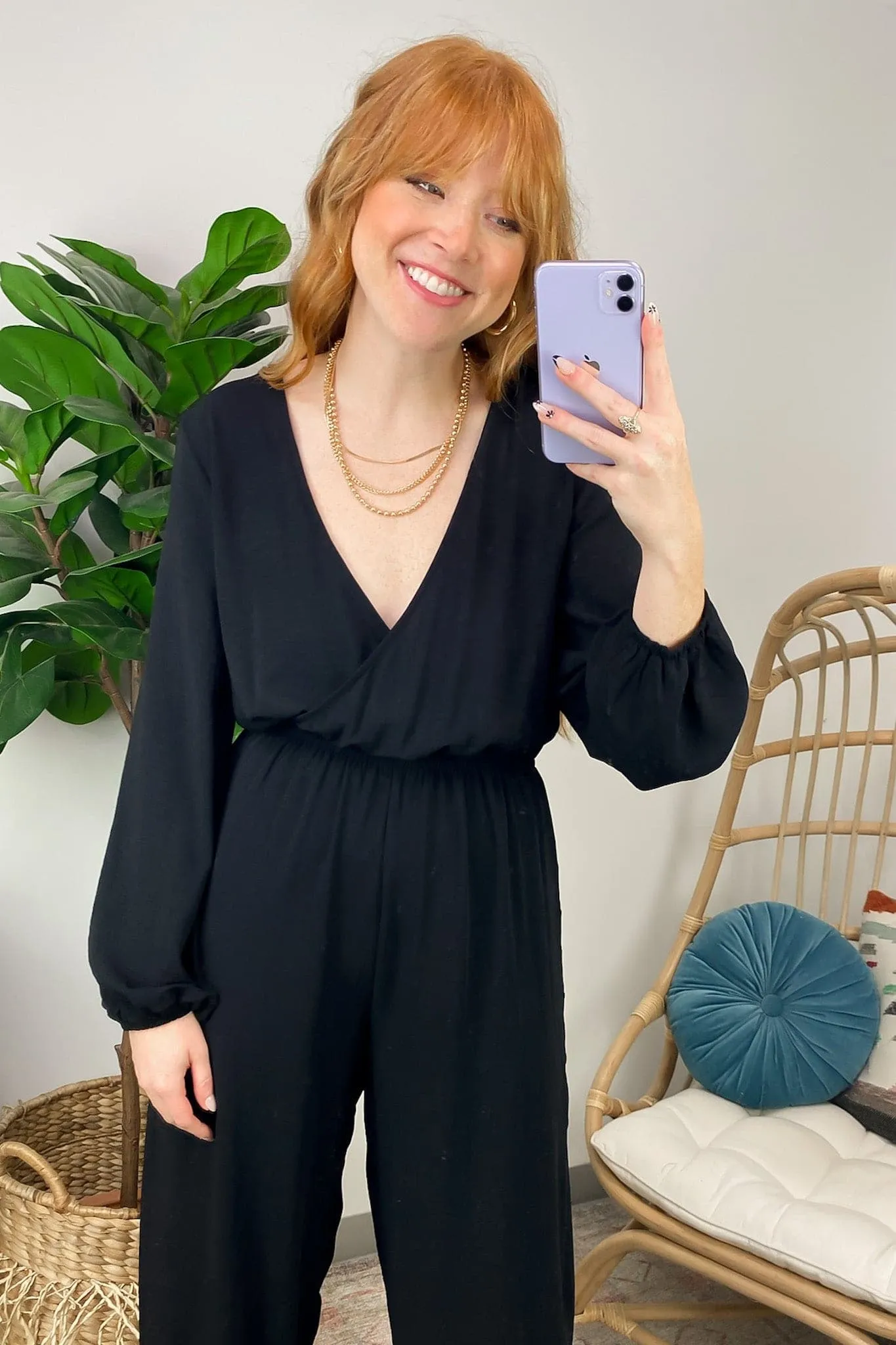 Divine Muse Wide Leg Surplice Jumpsuit - FINAL SALE