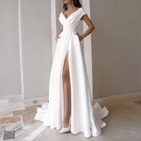 Elegant Solid Color Office Maxi Dress: Perfect for Formal Occasions