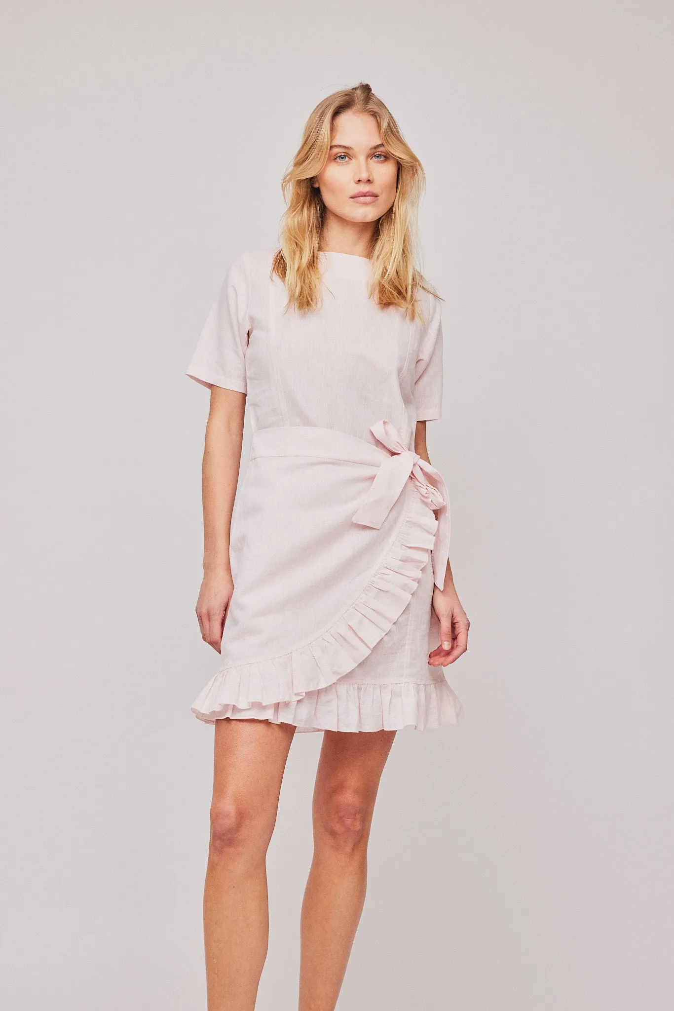 Elicia Wrap Dress - Pink Marshmallow