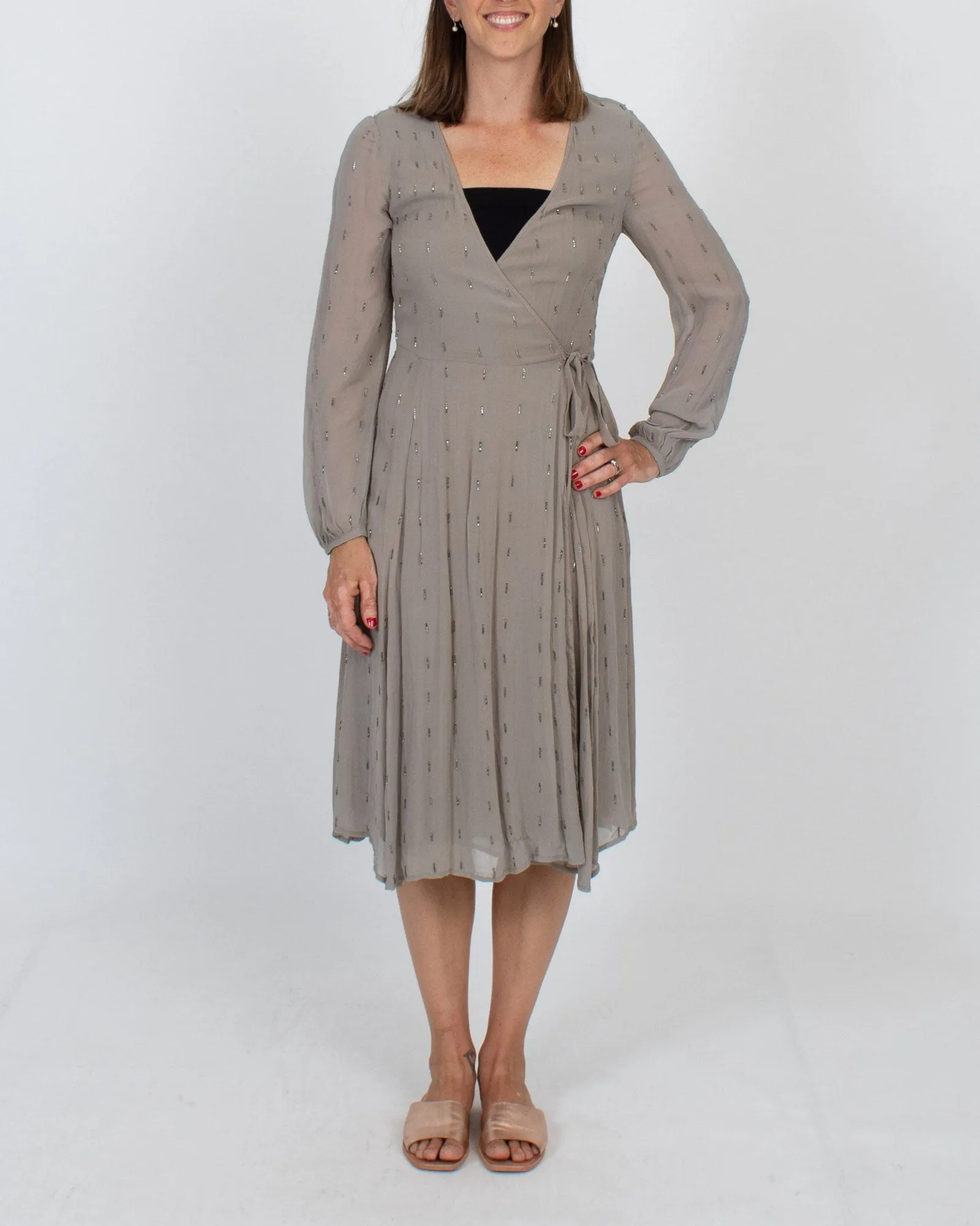 Embellished Wrap Dress