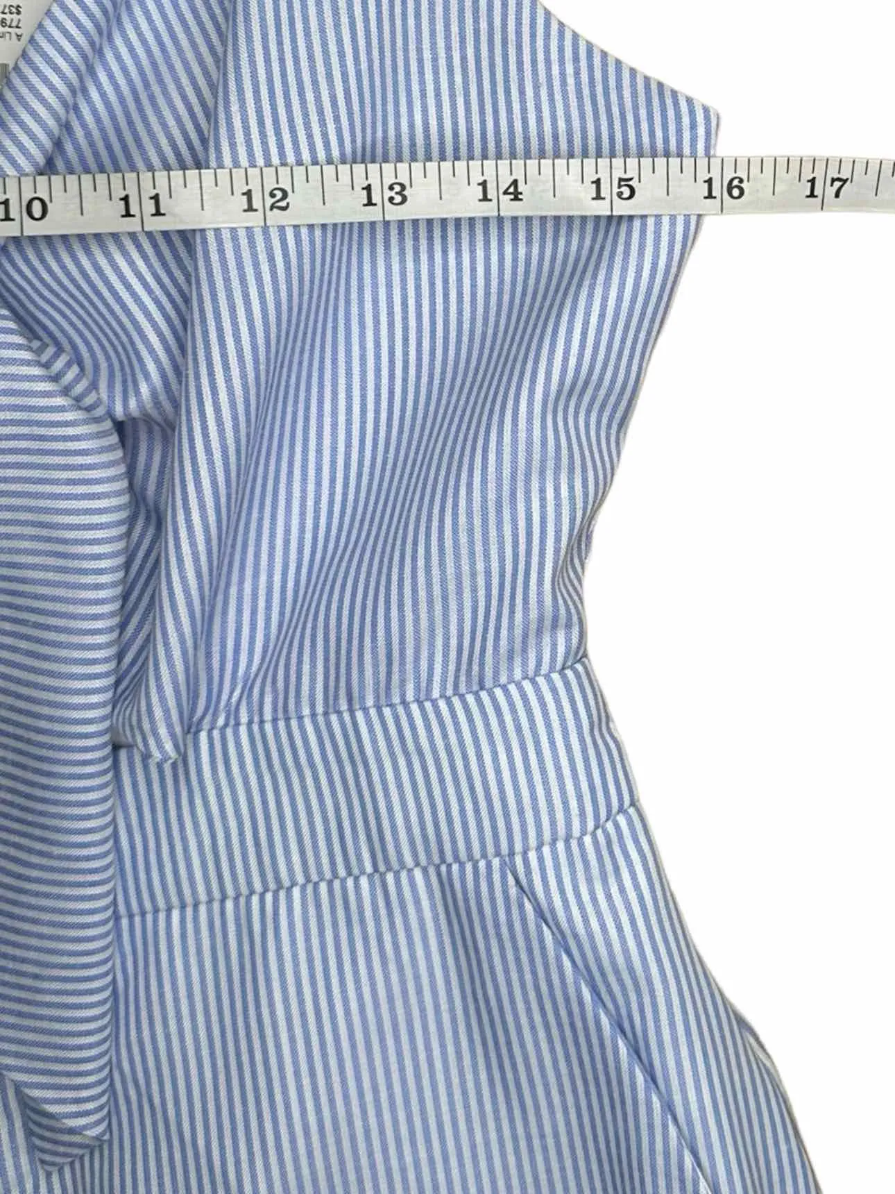 ENGLISH FACTORY Blue Pinstripe Jumpsuit Size S