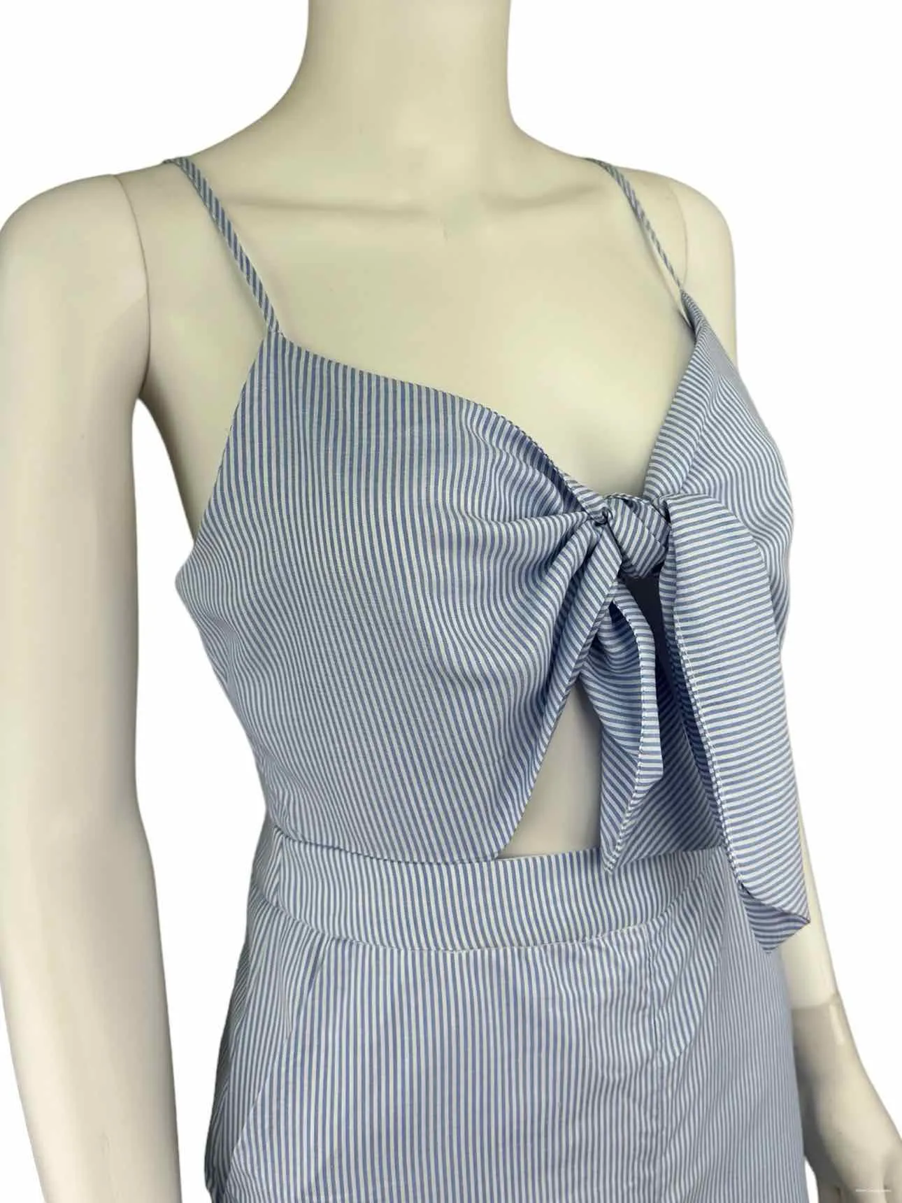 ENGLISH FACTORY Blue Pinstripe Jumpsuit Size S