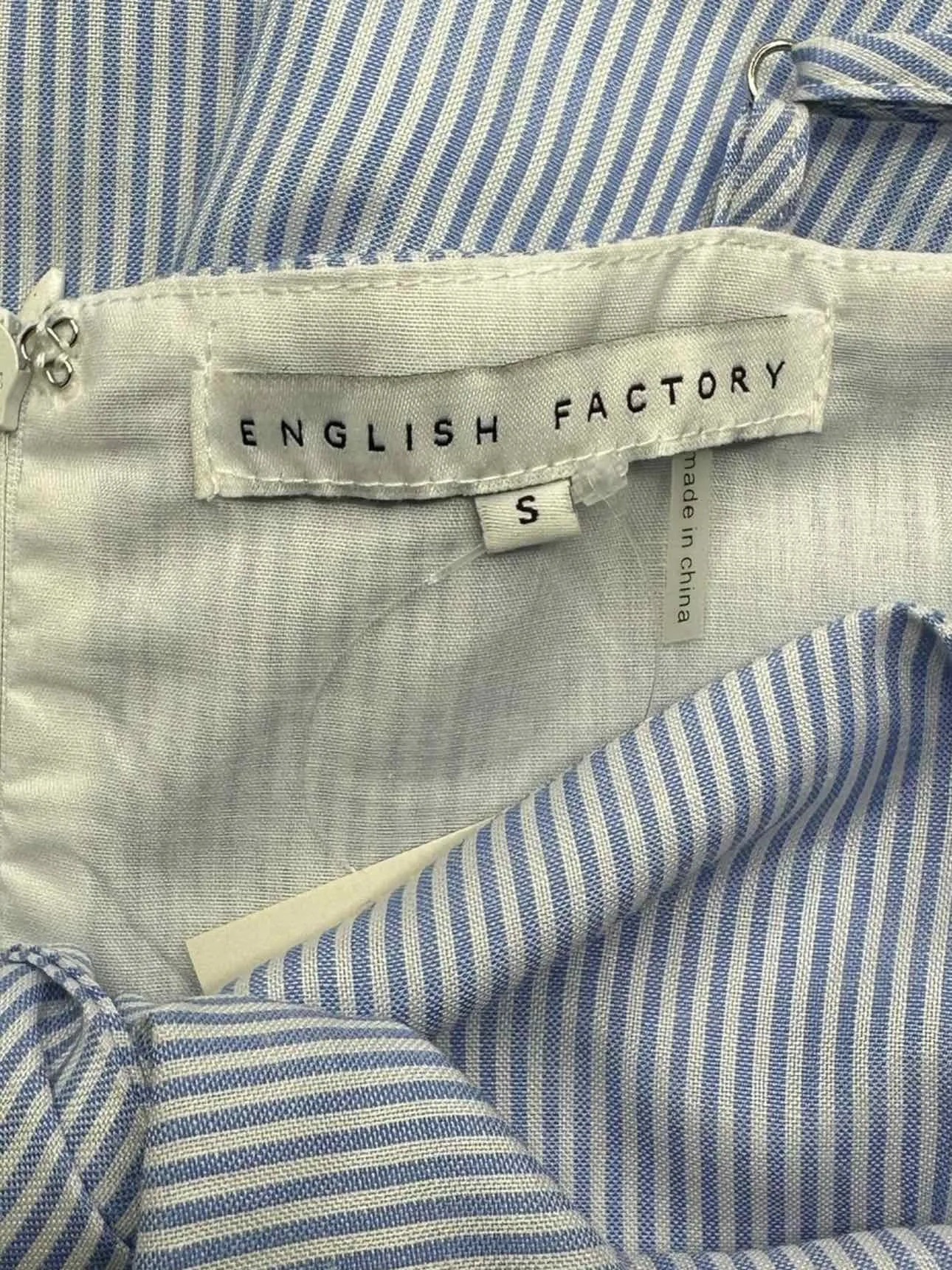 ENGLISH FACTORY Blue Pinstripe Jumpsuit Size S