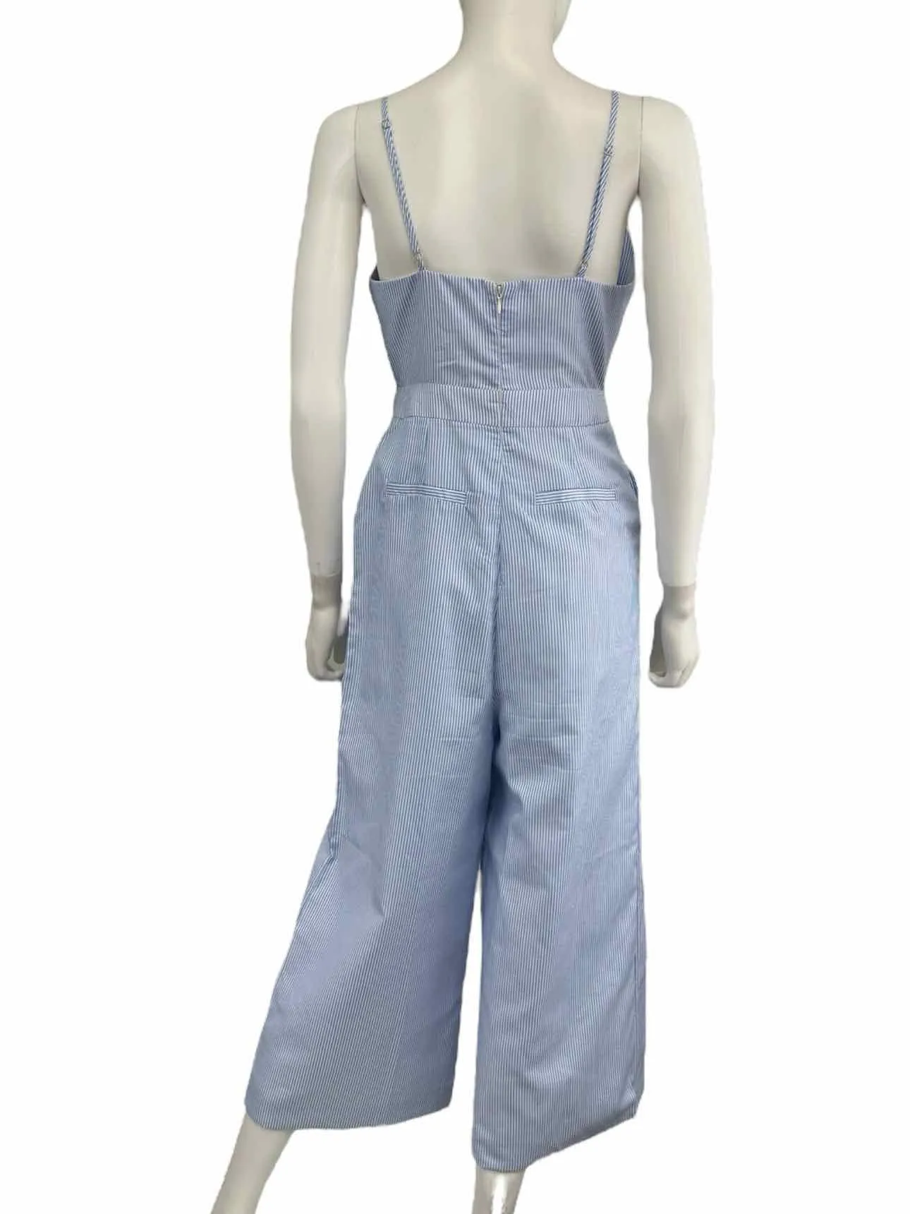 ENGLISH FACTORY Blue Pinstripe Jumpsuit Size S