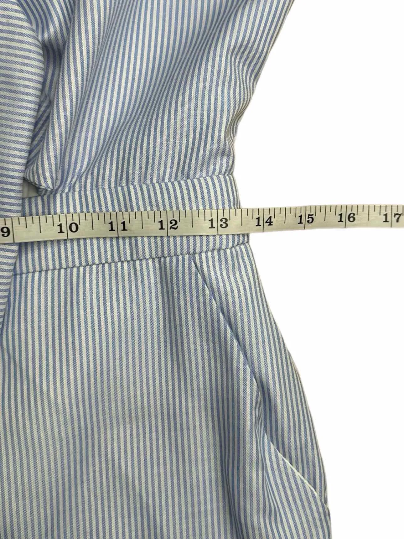 ENGLISH FACTORY Blue Pinstripe Jumpsuit Size S