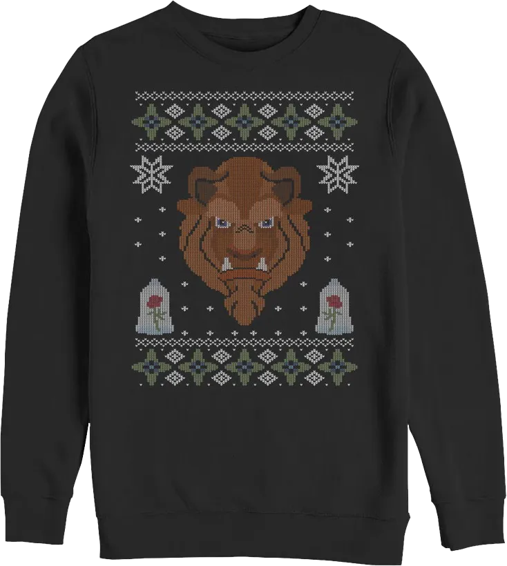 Faux Ugly Knit Beauty and the Beast Sweatshirt